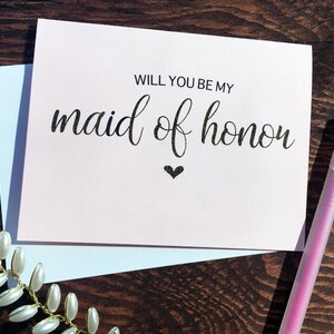 Will you be my - bruidsmeisje, bruidsmeisje, matrone, bruidsmeisje, bloemenmeisje - goudfoliekaart met hart