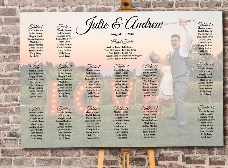 Custom Seating Plan Photo Wedding Seating Chart Table Plan Digital Download image 2