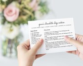 Recipe Card Template - Minimalist Design - Personalized Recipe Cards for gifts, holidays, loved ones - 4x6 5x7 Instant download template