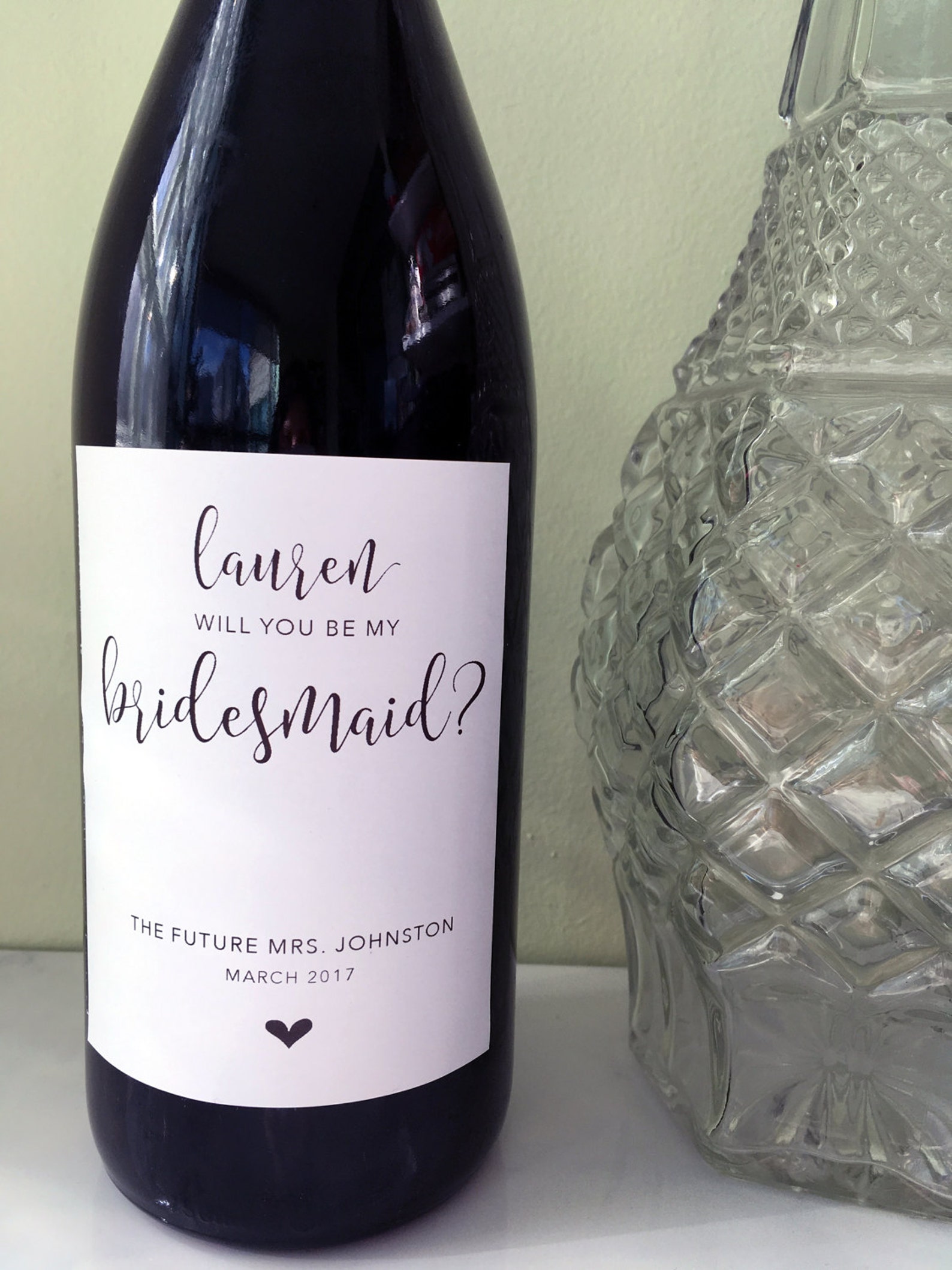 Personalized Wine Tags Will You Be My Bridesmaid Maid of Etsy