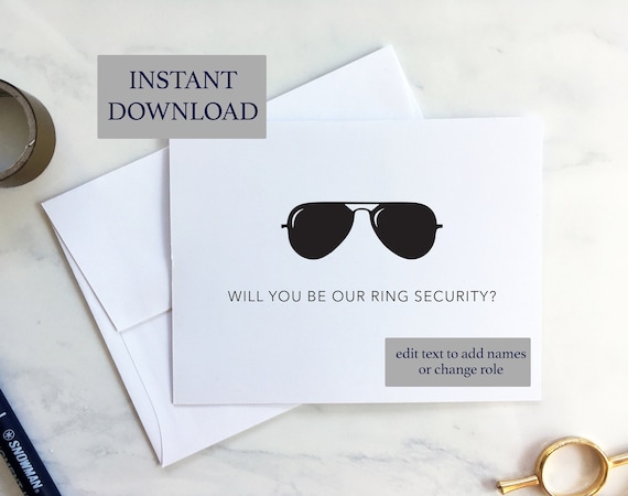Ring Bearer Ring Security Card Will You Be Our Ring Etsy
