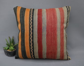Striped Pillow Throw Pillow Home Decor Pillow 20x20 Green Case Organic Pillow Ethnic Cushion Best Cover Turkish Pillow 6747