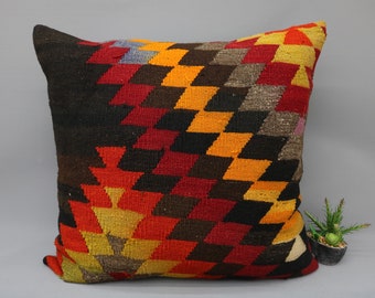 32x32 Rug Pillows Boho Pillows Decorative Pillows Outdoor Pillows Big Size Kilim pillow Turkish Kilim Pillow Large Cushion Cover SP8080-219