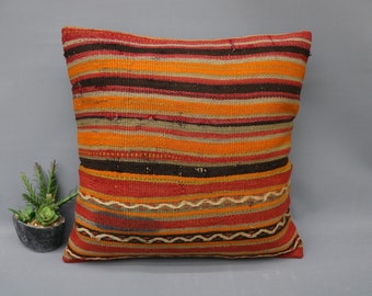 Striped Pillow Throw Pillow Home Decor Pillow 20x20 Green Case Organic Pillow Ethnic Cushion Best Cover Turkish Pillow 6747