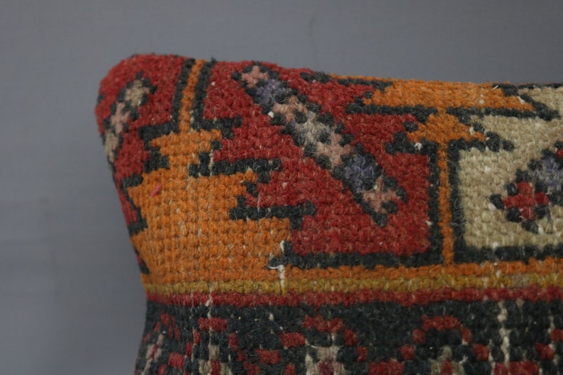 Anatolian Pillow Cushion Cover Soft Pillow Home Decor Throw Pillow Red Pillow Rug Pillow 5611 Organic Pillow 12x20 Turkish Pillow