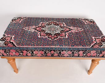 Turkish Rug Bench, Bohemian Bench, Mudroom Bench, Sitting Bench,Kitchen Furniture, Home Decor Bench, Handmade Bench, Bench For Bedroom