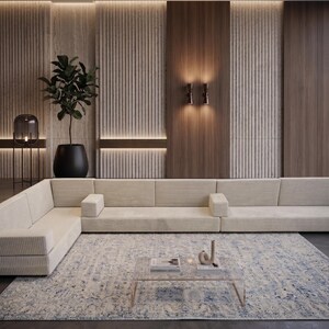 Lyxig manchestersoffa, soffgrupp i sammet, modern handgjord soffa, modulär loungesoffa, vardagsrumssoffa, bild 5