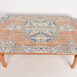 Antique Style Bench, Ethnic  Bench, Ottoman Bench, Upholstered Bench, Turkish Rug Bench, Kilim Bench, Home Decor Bench, Handmade Bench