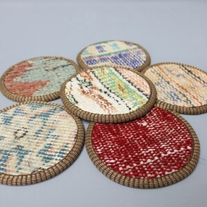 Beer Coaster, Glass Pad, Tea Pad, Red Pad, Rug Pad, Handmade Coaster, Gift Coaster, Vintage Pad, Housewarming Gift Coaster,