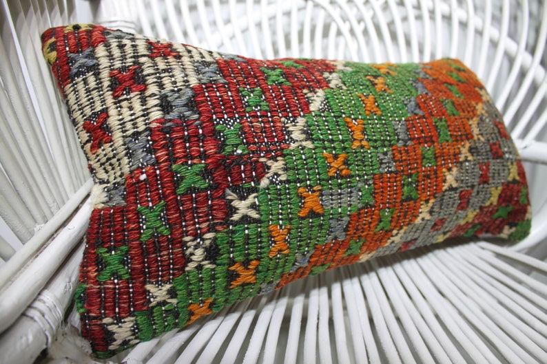 multicolored decorative design embroidered kilim pillows 10x20 lumbar throw pillow 25x50 cm cushion cover turkish kilim sofa pillows 302