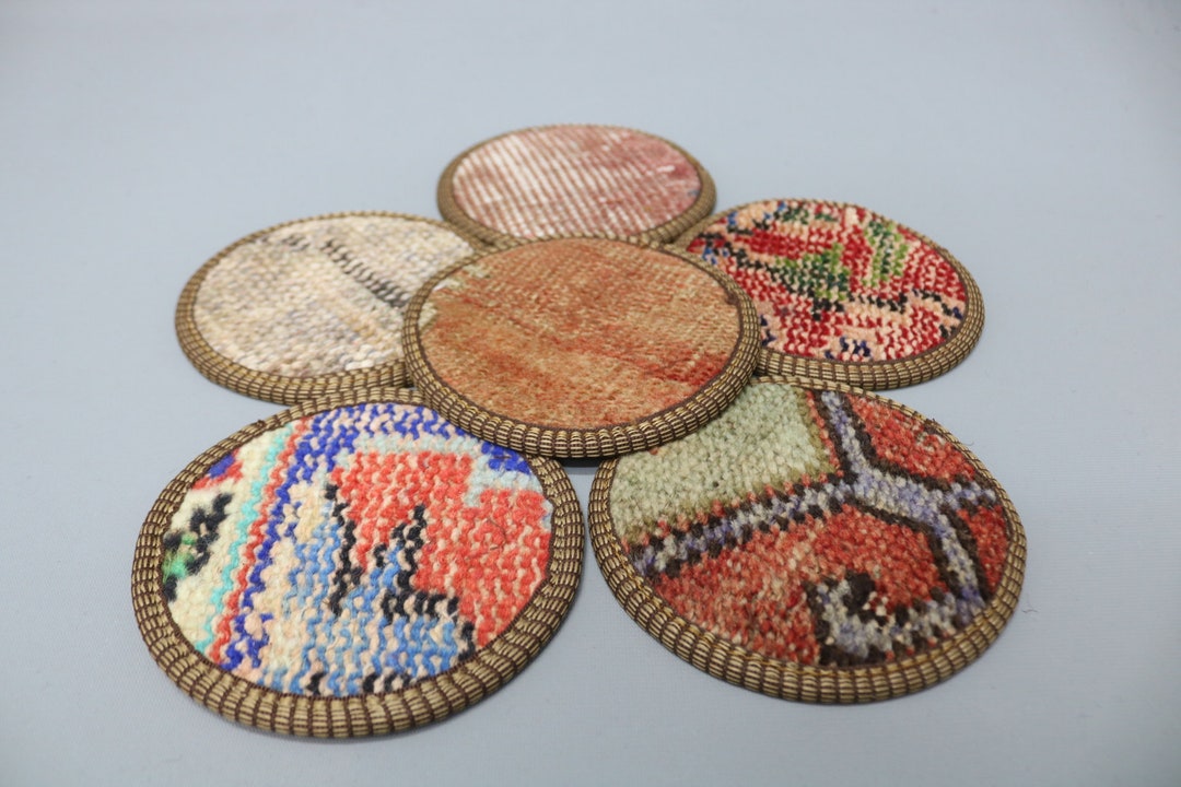 Table Rug Coasters Tea Pad, Kitchen Decor, Beer Coaster, Red Coaster, Rug Coaster, Table ...