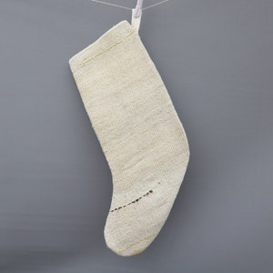 Gift Christmas Stocking, Beige Stocking, Hemp Christmas Socks, Kilim Stocking, Santa Cruz Stocking, Christmas Stocking, Christmas Gift 185