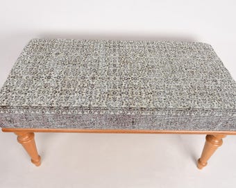 Turkish Rug Bench, Coffee Bench, Ottoman Bench, Upholstered Bench, Turkish Rug Bench, Kilim Bench, Home Decor Bench, Handmade Bench