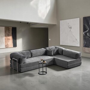 Sofá modular de terciopelo para suelo, sofá cama plegable, seccional de perfil bajo, sofá moderno para sala de estar, sofá acogedor para suelo,