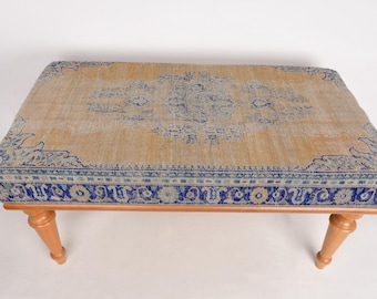 Dining Table Bench, Porch Bench, Ottoman Bench, Upholstered Bench, Turkish Rug Bench, Kilim Bench, Home Decor Bench, Handmade Bench