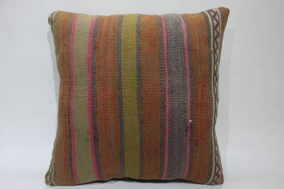 18x18 Outdoor Furniture Boho Chic Striped Kilim Outdoor Bench Etsy