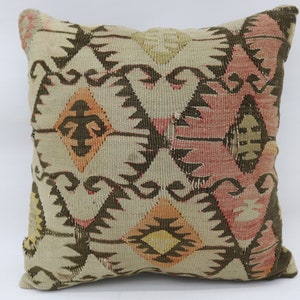 Kilim Pillow 18\u00d718inches Decorative Pillow Hemp Pillow Pillow Cushion Cover Turkish Kilim Pillow Throw Home Living Eclectic Tribal Pillow