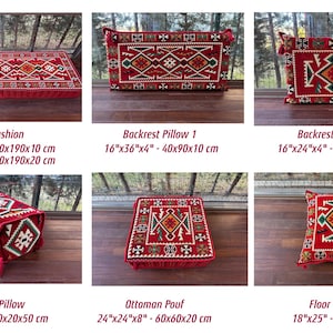 Sectional Floor Seating, Majlis Seating, Living Room Floor Sofa Set, Ottoman Floor Seating, Traditional Floor Sofa, U-shaped Floor Cushion, image 5