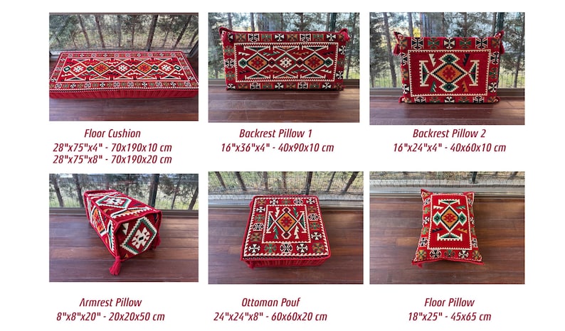 Sectional Floor Seating, Majlis Seating, Living Room Floor Sofa Set, Ottoman Floor Seating, Traditional Floor Sofa, U-shaped Floor Cushion, image 5