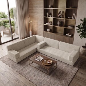 Lyxig manchestersoffa, soffgrupp i sammet, modern handgjord soffa, modulär loungesoffa, vardagsrumssoffa, bild 3