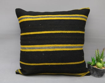 Designer Pillows, Body Pillow, Throw Pillow Covers, 20x20 Yellow Cushion Case, Striped Cushion, Nautical Pillow Cover, Suzani Pillow, 5305