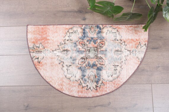 ヴィンテージ トルコ キリム ドアマット - 18x30インチ - 手織り