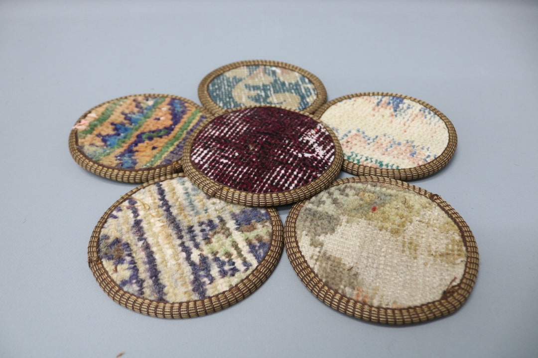 Rug Coaster, Gift for Her, Beer Coaster, Red Coaster, Rug Coaster ...