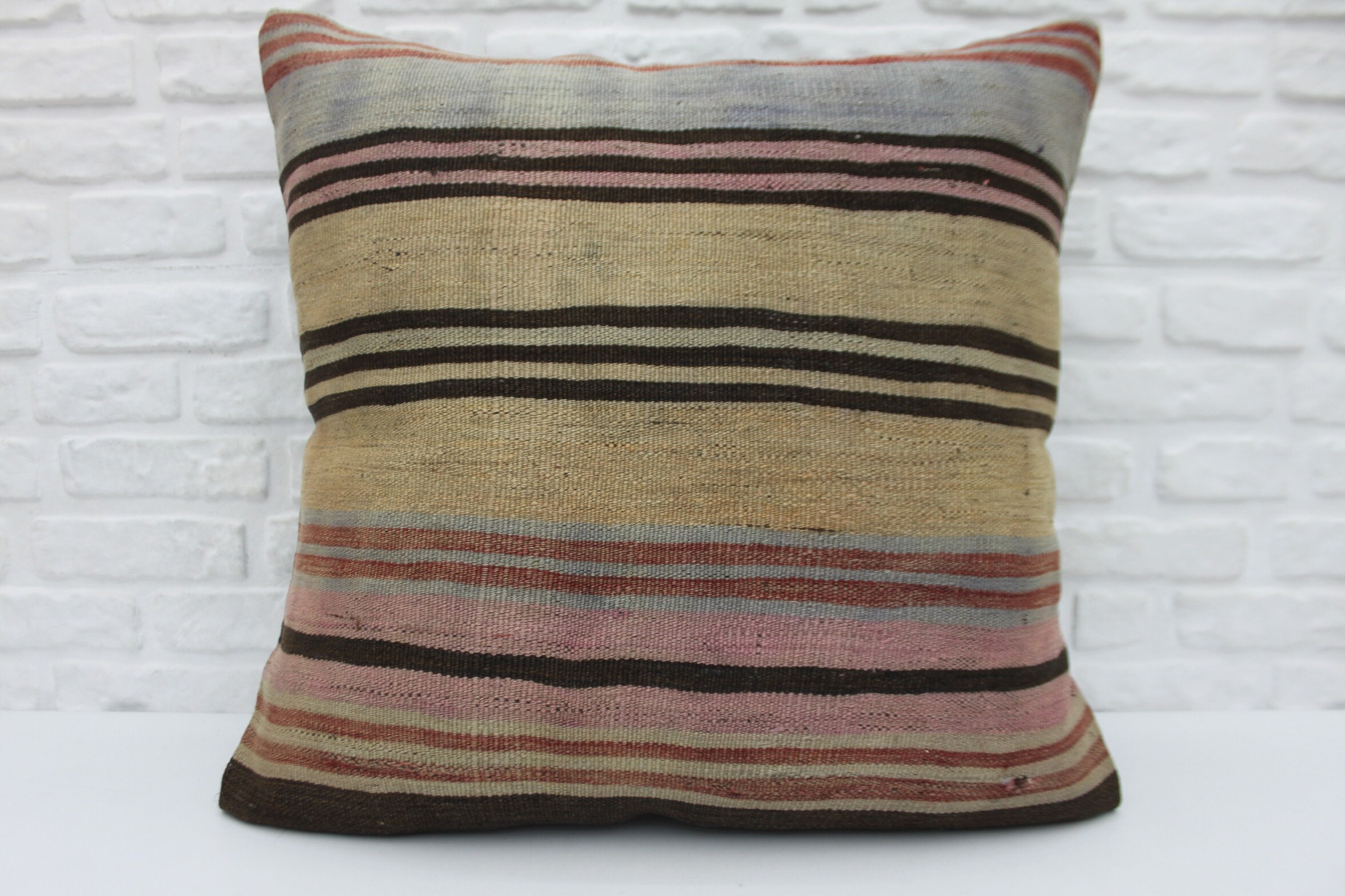 Turkish Kilim Pillow 28x28 Tribal Pillow Throw Pillow Etsy