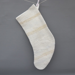 Gift Christmas Stocking, Beige Stocking, Hemp Christmas Socks, Kilim Stocking, Santa Cruz Stocking, Christmas Stocking, Christmas Gift 209
