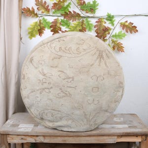 Handgefertigter Vintage Kelim Runder Osmanischer Pouf - 20 &quot;x 20&quot; Perfektes Geschenk für Wohnkultur-Liebhaber