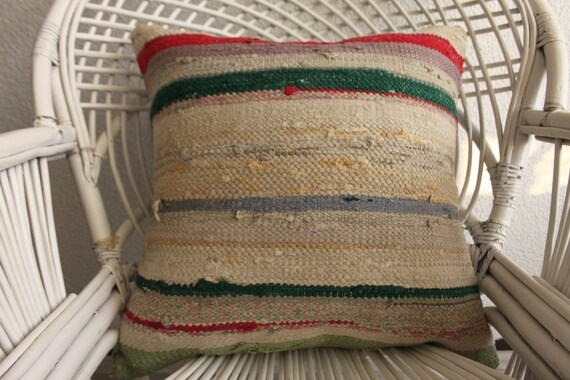Kilim Pillow Stripe Turkish Kilim Cushions Decorative Pillows Etsy