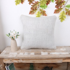 Bedding Sets, Kilim Pillow Cover, Pillow for Sofa, 16x16 Gift Pillow, Ethnical Kilim Rug Pillow, White Pillow, Hemp Pillow, Colorful Cushion