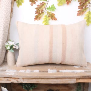 Kilim Pillow Cover, Pillow for Sofa, 16x24 Boho Pillow, Vintage Pillow, Beige Cushion Case, Striped Lumbar  Pillow, Colorful Stripe Pillow,
