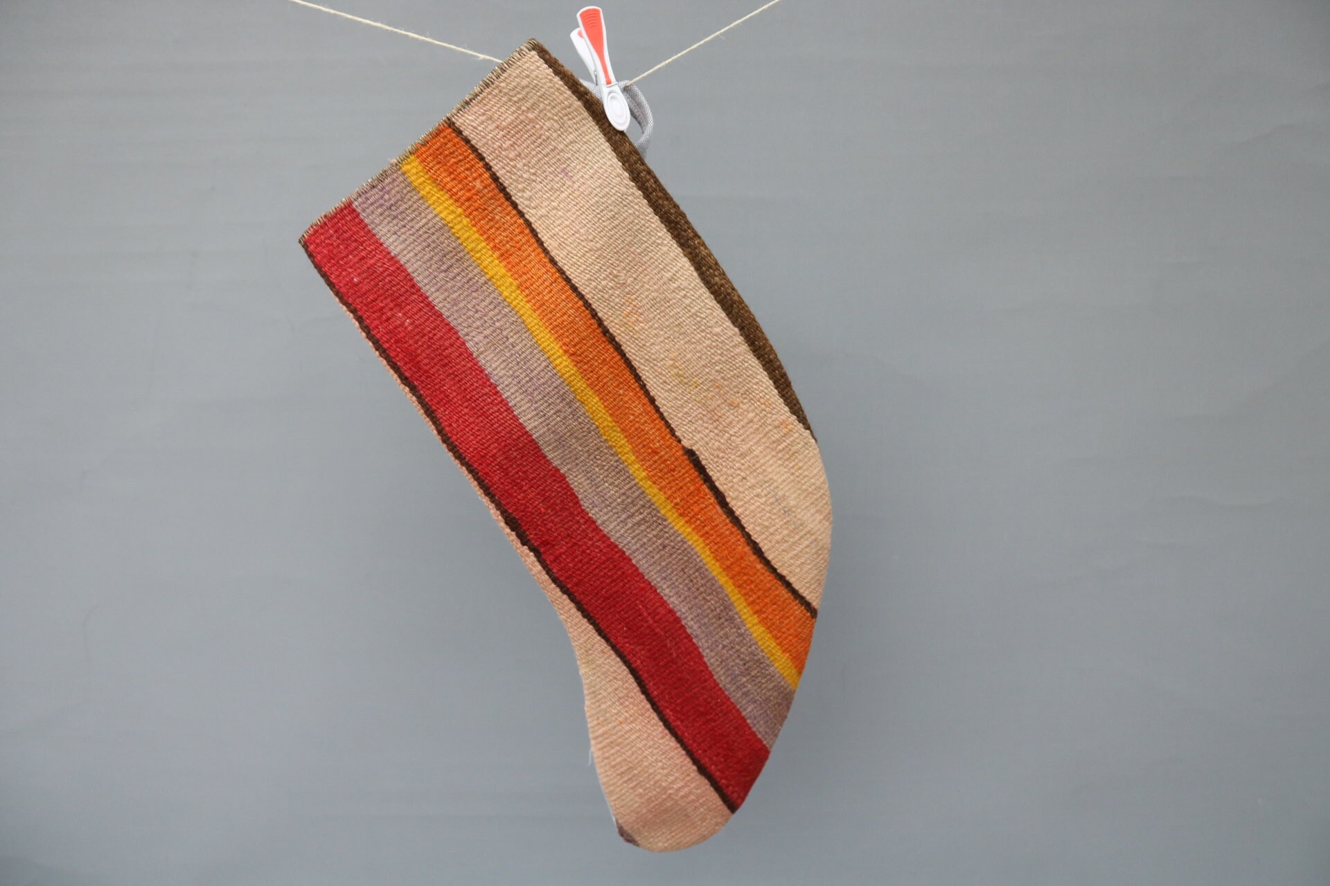 Anatolian Kilim Stocking, Christmas Stocking, Gift Stocking, Ethnic Stocking,Christmas Decor,Xmas Stocking,Striped Monogrammed Stocking 1399