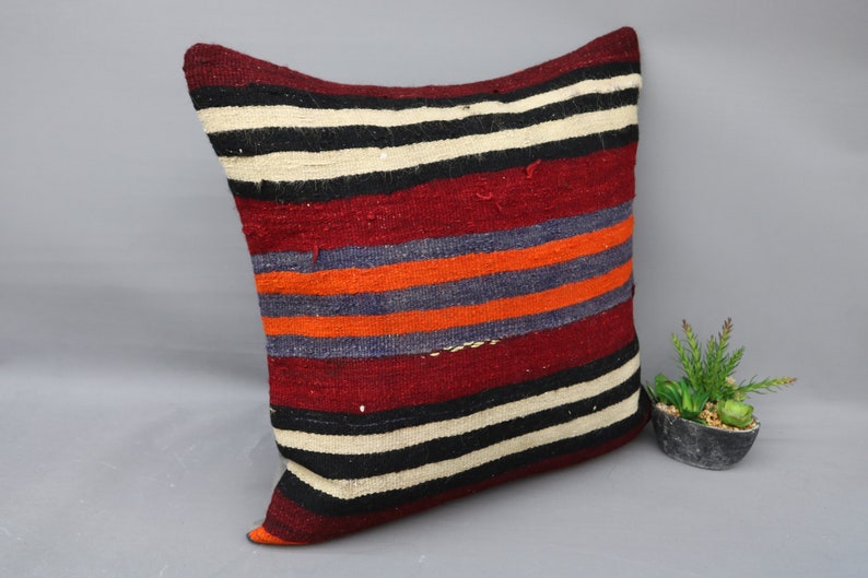 Cushion Cover 24x24 Best Home Decor Pillow Beige Pillow Striped Pillow Kilim Pillow Outdoor Pillow,Large Pillow Handwoven Pillow 2907