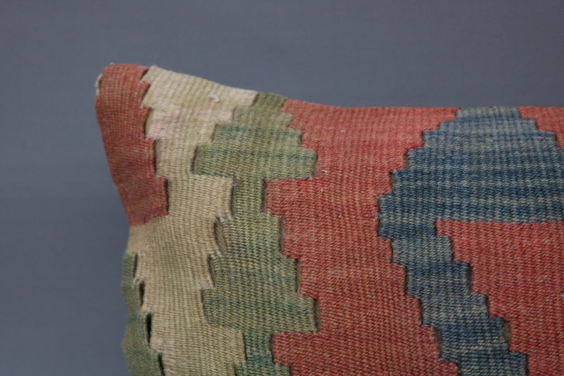 Blue Pillow Aztec Pillow Kilim Pillow Traditional Pillow 5448 Pillow Cover Living Room Pillow Decorative Pillow 12x24 Throw Pillow