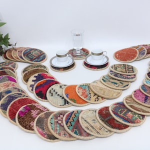 Wholesale Kilim Coaster, Rug Coaster, Handmade Coaster, Beer Coaster, Washable Coaster, Coffee Coaster, 5x5&quot; Drink Coaster, Vintage Coaster,