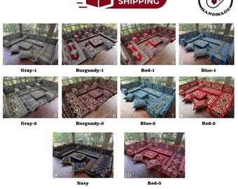 Ottoman Floor Sofa, Traditional Sofa, U-shaped Floor Cushion, Sectional Floor Set, Kilim Pillow, Home Decor, Turkish Sofa, Ottoman Sofa,