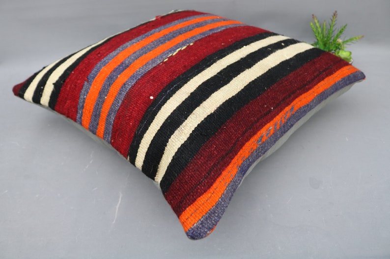 Cushion Cover 24x24 Best Home Decor Pillow Beige Pillow Striped Pillow Kilim Pillow Outdoor Pillow,Large Pillow Handwoven Pillow 2907