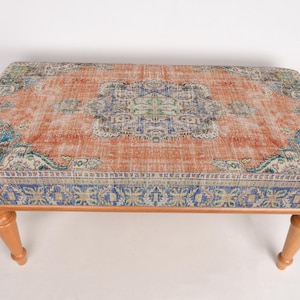 Mudroom Bench, Desk Bench, Ottoman Bench, Upholstered Bench, Turkish Rug Bench, Kilim Bench, Home Decor Bench, Handmade Bench