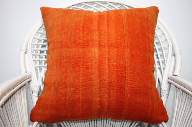 Orange Color Pillows Cushion Case Homa Decor One Color Vintage Etsy