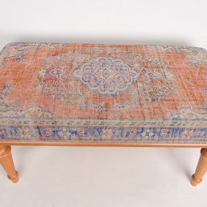 Hallway Bench, Turkish Rug Bench, Ottoman Bench, Mudroom Bench, Desk Bench, Home Decor Bench, Handmade Bench, Bench For Bedroom