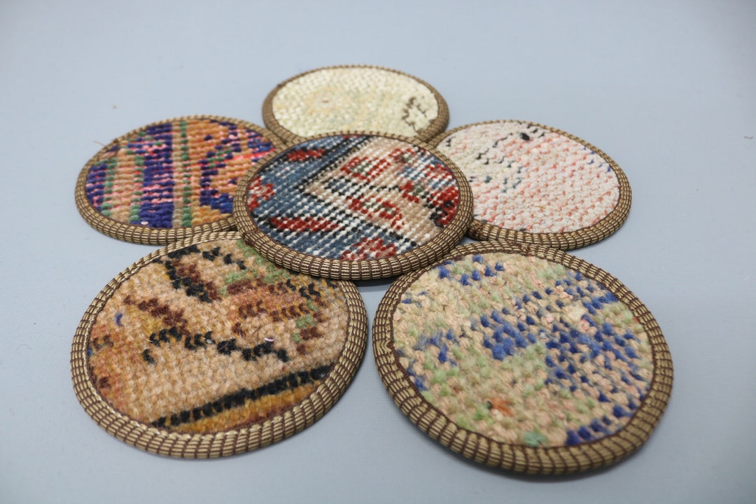 Rug Coaster, Kitchen Decor, Kilim Coaster, Blue Pad, Rug Pad, Hand ...