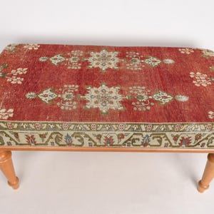 Wood Work Bench, Desk Bench, Ottoman Bench, Upholstered Bench, Turkish Rug Bench, Kilim Bench, Home Decor Bench, Handmade Bench