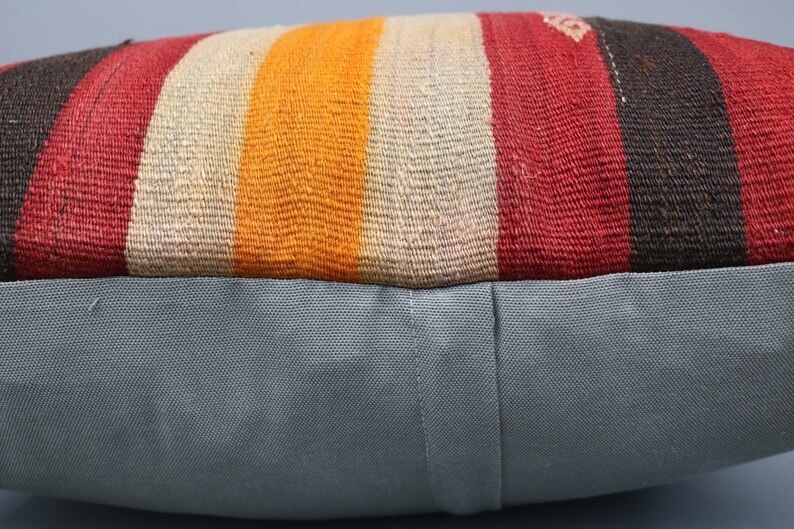 Kilim Pillow 28x28,Kilim Pillow Cover,Outdoor Pillows,Needlepoint Wool,Big Size Kilim Pillow,,Cushion Cover,Red Striped Pillow Cover 477
