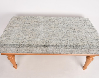 Home Decor Bench, Footstool Bench,  Handmade Bench, Window Bench Seat, Bench For Bedroom, Turkish Rug Bench, Ottoman Bench, Hallway Bench