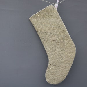 Gift Christmas Stocking, Beige Stocking, Hemp Christmas Socks, Kilim Stocking, Santa Cruz Stocking, Christmas Stocking, Christmas Gift 339