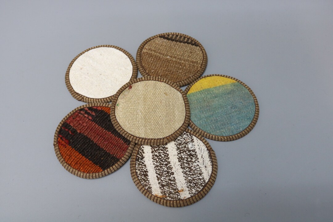 Rug Coaster, Tea Pad, Drink Coaster, White Coaster, Striped Coaster ...