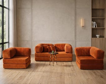 Luxury Modular Velvet Sofa, Low Profile Living Room Couch, Modern Designer Lounge Seating, Home Lounge Seating,
