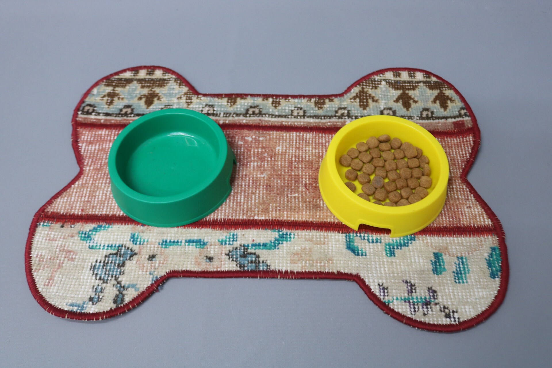 Dog Lover Gift Mat, Feeding Pad, Dog Food Pad, Red Pad, Rug Pad, Bone Design Pad, Dog Bowl Stand Pad, Decorative Mat, Stylish Mat,